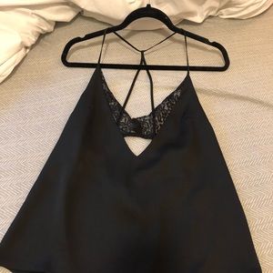 Missguided black flowy top
